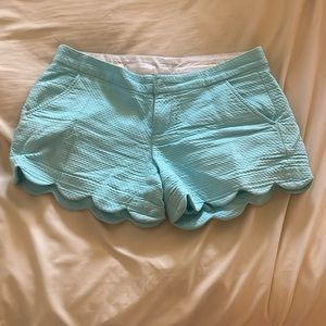 Blue scalloped shorts